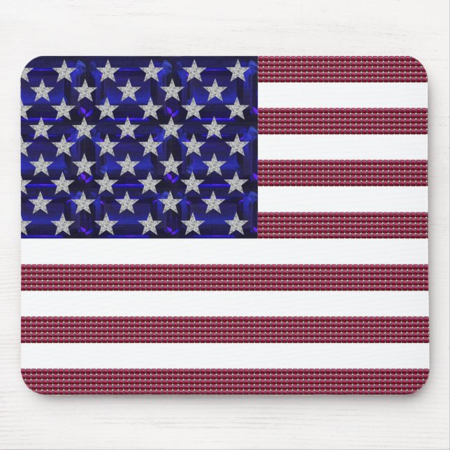 Mousepad Arte de Gemas da Bandeira dos EUA (Frente)