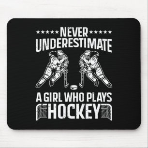 Mousepad Arte De Hóquei Divertida Para Meninas Jogadoras De
