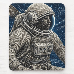 Mousepad Arte de IA Astronauta no Espaço