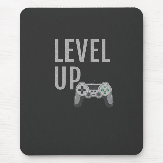 Mousepad Arte de Jogador de Controle Retro Level Up (Frente)
