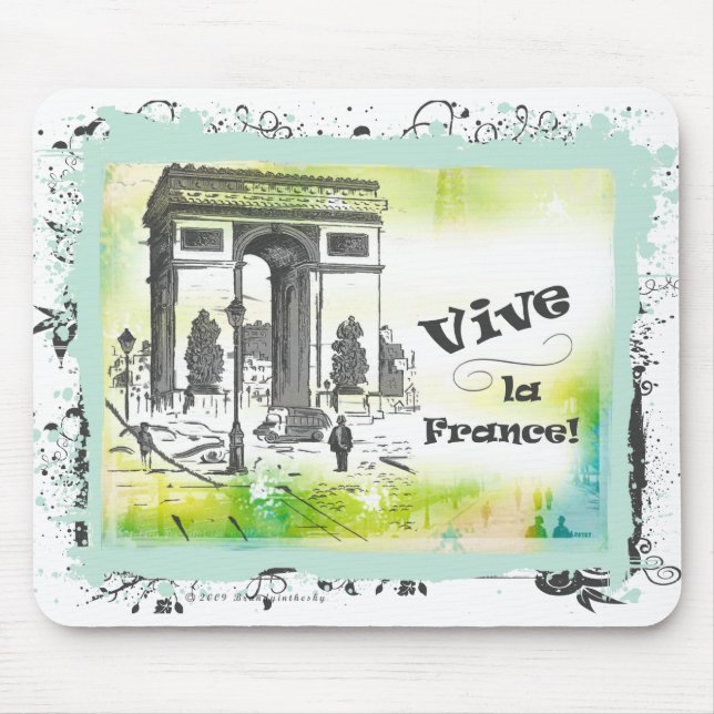 Mousepad Arte de L'Arc de Triomphe Colagem (Frente)