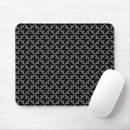 Mousepad Arte de Linha de Ilusões de Abstrato Branco Espira