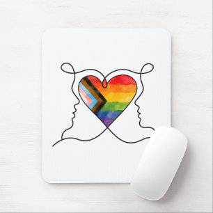 Mousepad Arte de Linha do Coração Orgulho Progresso