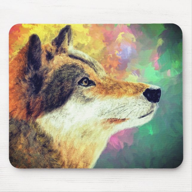 Mousepad Arte de Lobo Bonito (Frente)