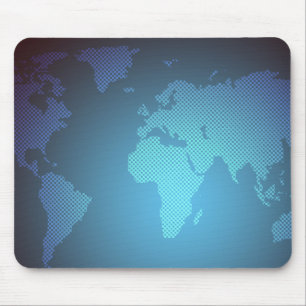 Mousepad Arte de Mapa Mundial Gradiente de Ponto Digital