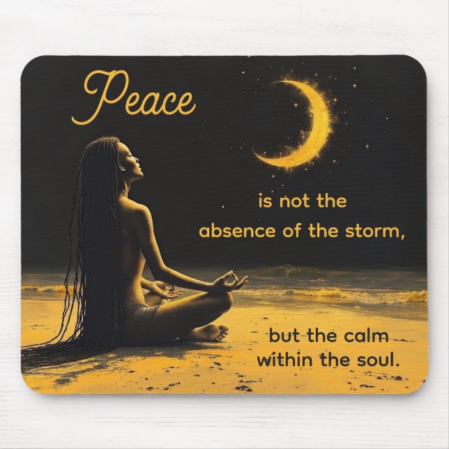 Mousepad Arte de Meditação e Citação Inspiradora (Frente)