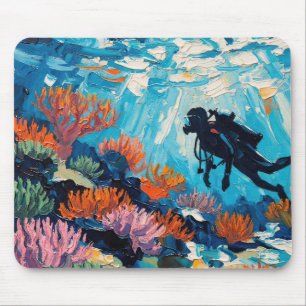 Mousepad Arte de mergulho (#2) pintura a óleo