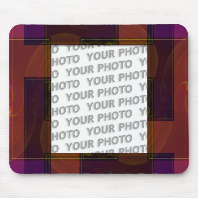 Mousepad Arte de moldura abstrata 3 + sua foto (Frente)
