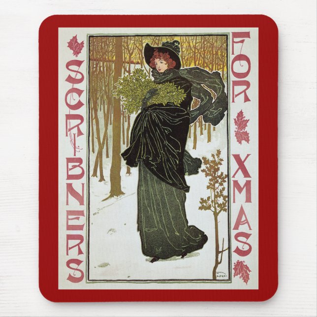 Mousepad Arte de Natal Antigo Novo Scribners Capa 1895 (Frente)