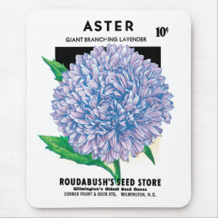 Mousepad Arte de Pacote de Sementes Antigas, Flores de Aste