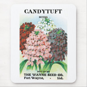 Mousepad Arte de Pacote de Sementes Vintage, Flores de Jard