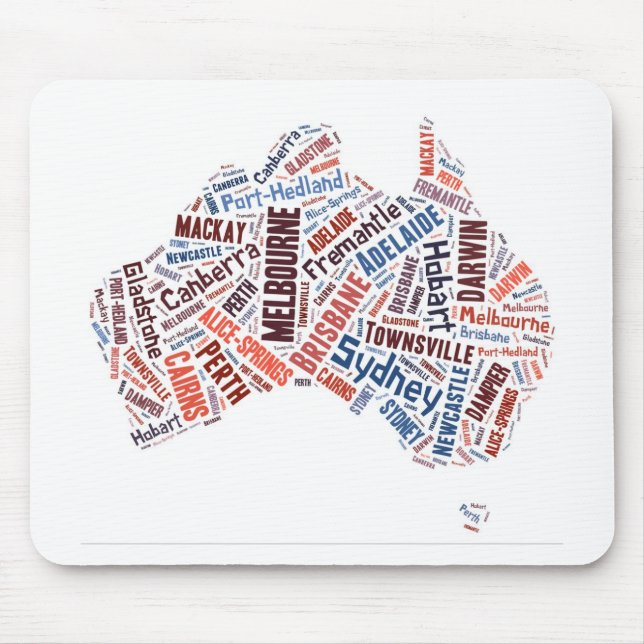 Mousepad Arte de Palavras Austrália (Frente)