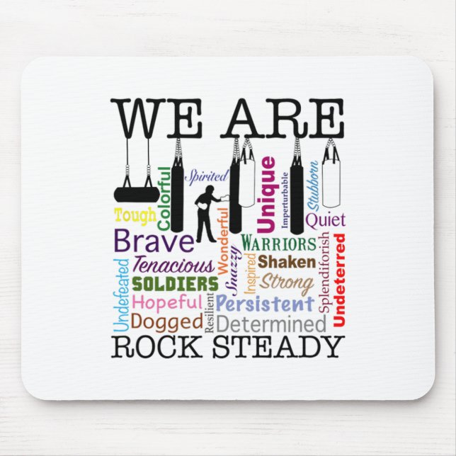 Mousepad Arte de Palavras Boxe Feminino Rock Steady (Frente)