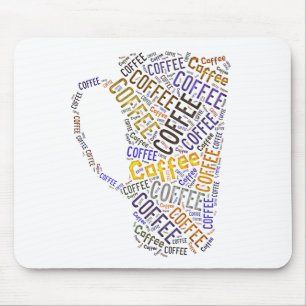 Mousepad Arte de Palavras em Caneca de Café