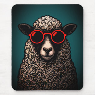 Mousepad Arte de Parede de Ovelhas Legais
