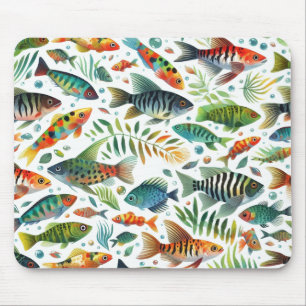 Mousepad Arte de peixe submarino colorida