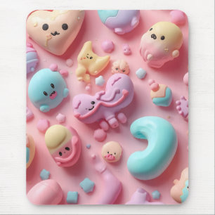 Mousepad Arte de Personagem de Doce Pastel Kawaii