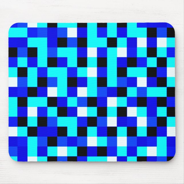 Mousepad Arte de Pixel Verificada Aleatoriamente - Azul e B (Frente)