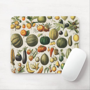 Mousepad Arte de Poster de Frutas Botânicas Francesas Vinta