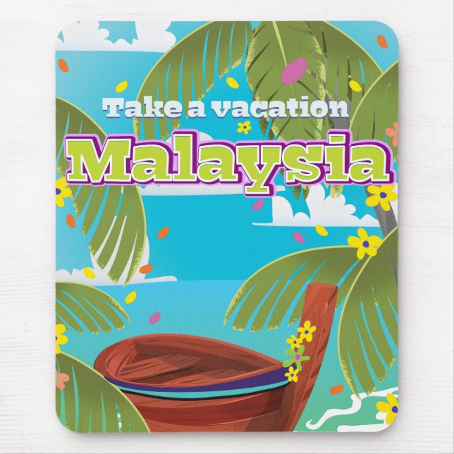Mousepad Arte de poster de viagem de desenho animado da Mal (Frente)