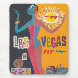 Mousepad Arte de pôster de viagem de jogo de Las Vegas vint