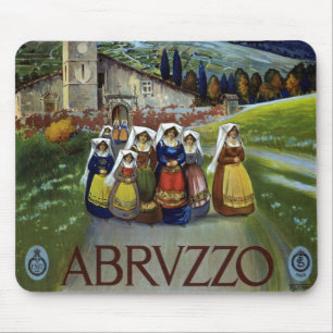 Mousepad Arte de Poster de Viagem Vintage Abruzzo Itália co