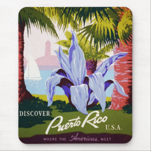 Mousepad Arte de Poster de Viagem Vintage, Descubra Porto R