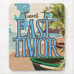 Mousepad Arte de pôster de viagem vintage do Timor-Leste.