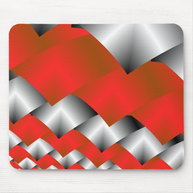 Mousepad Arte de prata e vermelha tecida do Fractal (Frente)