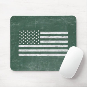 Mousepad Arte de Quadro Negro da Bandeira da América (Desen