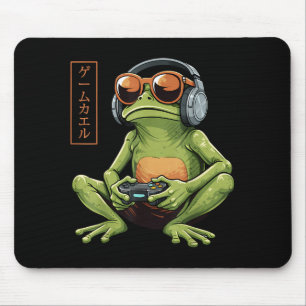 Mousepad Arte de Rã Gamer Divertida Japonesa Vintage Menino