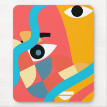 Arte de Rosto Abstrato e Vibrante