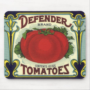 Mousepad Arte de rótulo de caixa de frutas vintage, tomates