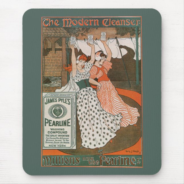Mousepad Arte de rótulo de produto antigo Pearline Modern C (Frente)