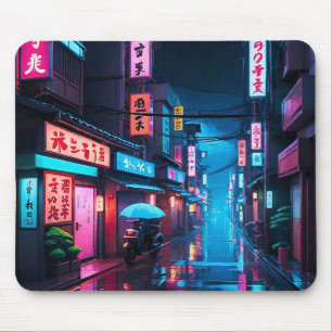 Mousepad Arte de Rua de Tóquio à Noite LoFi