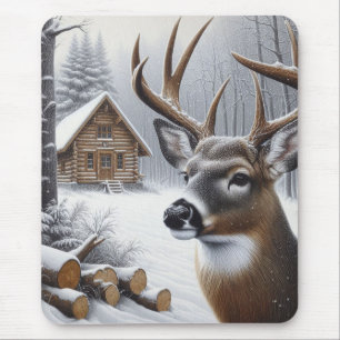 Mousepad Arte de veado de inverno/Bode