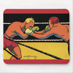 Mousepad Arte Deco Esportivo de Boxe Vintage, Boxeadores So