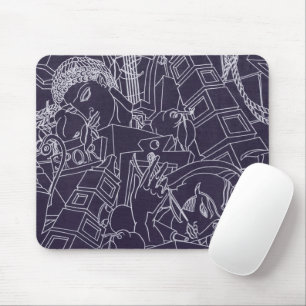 Mousepad Arte Deco Romano SPQR Estética Roxo Escuro Arte