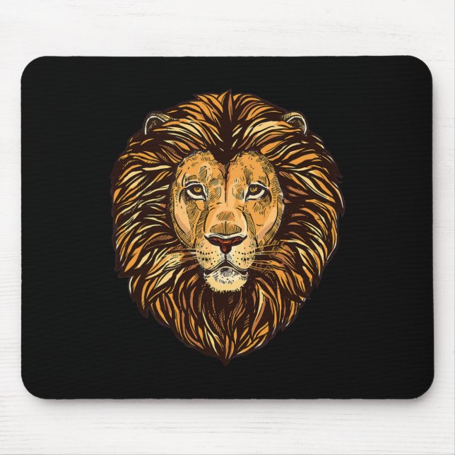 Mousepad Arte Detalhada Do Leão Majestoso - Animais Bons Pa (Frente)