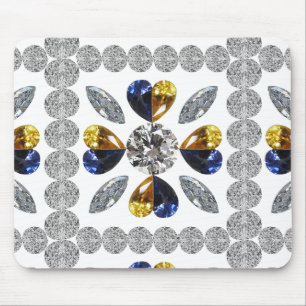 Mousepad Arte Diamante Única, Azul Amarelo no Coração