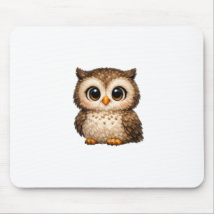 Mousepad Arte Digital de Cartoon de Coruja Fofo Peludo Olho
