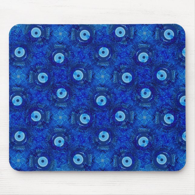Mousepad Arte digital legal e moderna do padrão de mau azul (Frente)