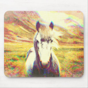 Mousepad Arte Digital sobre Cavalos da Islândia