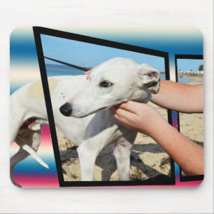 Mousepad Arte Dimensional De Cão Branco
