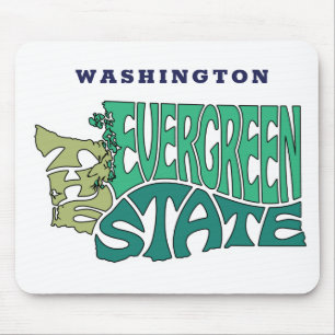 Mousepad Arte do Apelido do Estado de Washington