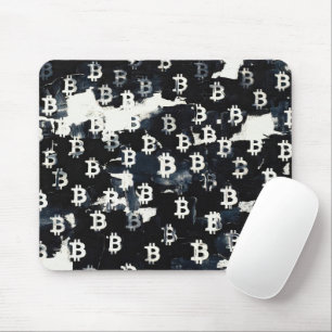 Mousepad Arte do Bitcoin (BW #6) pintura a óleo