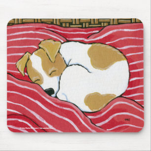Mousepad Arte do cão de filhote de cachorro do sono Jack