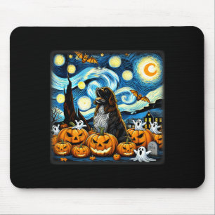 Mousepad Arte do Céu Noturno Cão de Terra Nova Halloween