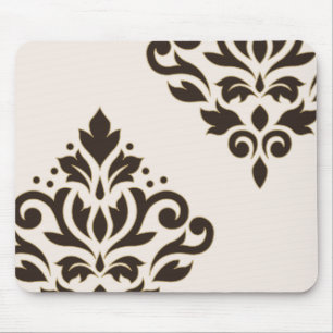 Mousepad Arte do damasco do rolo mim Brown com ouro no