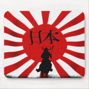 Mousepad Arte do Guerreiro Samurai Japonês Sinalizador